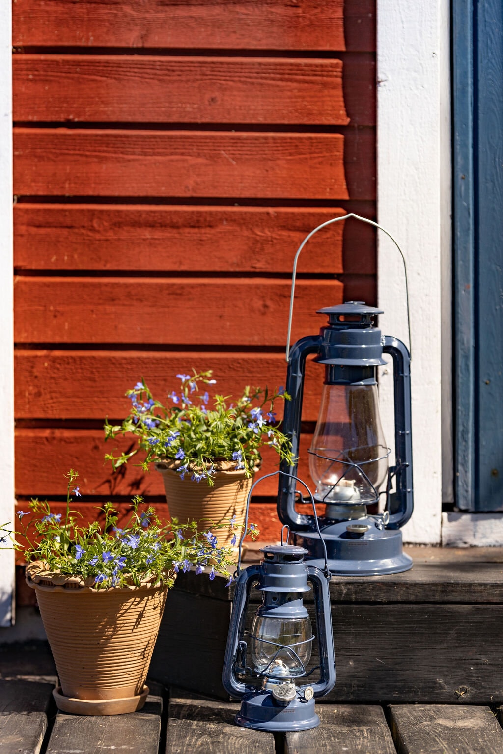 Hurricane Lantern Dark Blue Small