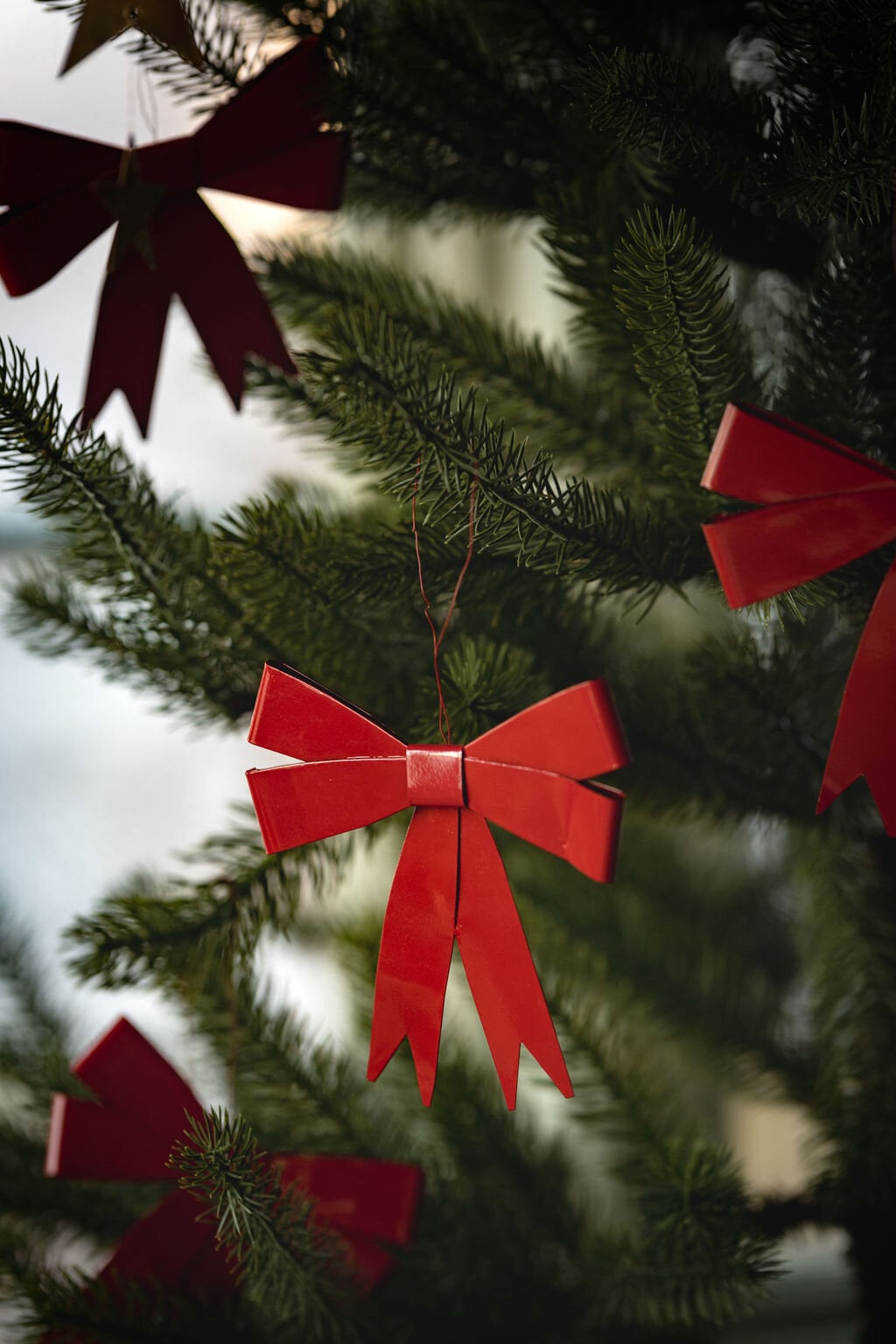 Hanging Ornament Bow Red