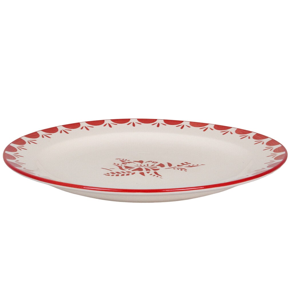 Plate Marion Flower Red