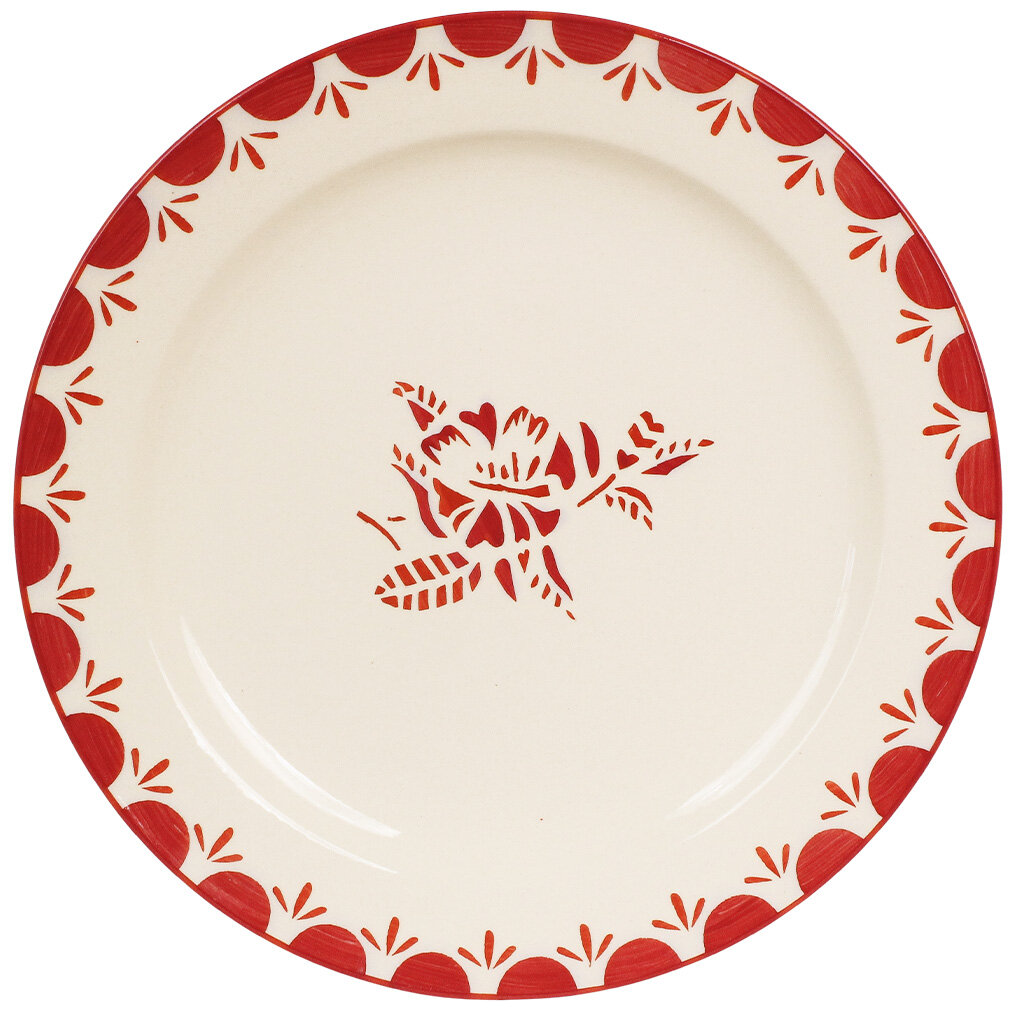 Plate Marion Flower Red