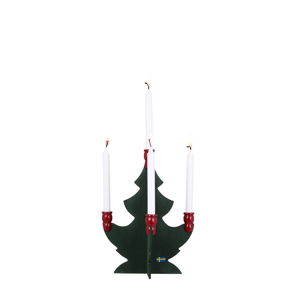 Christmas Tree w. Candle Holders Medium Green/Red