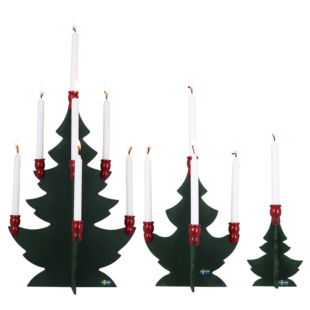 Christmas Tree w. Candle Holders Large Green/Red