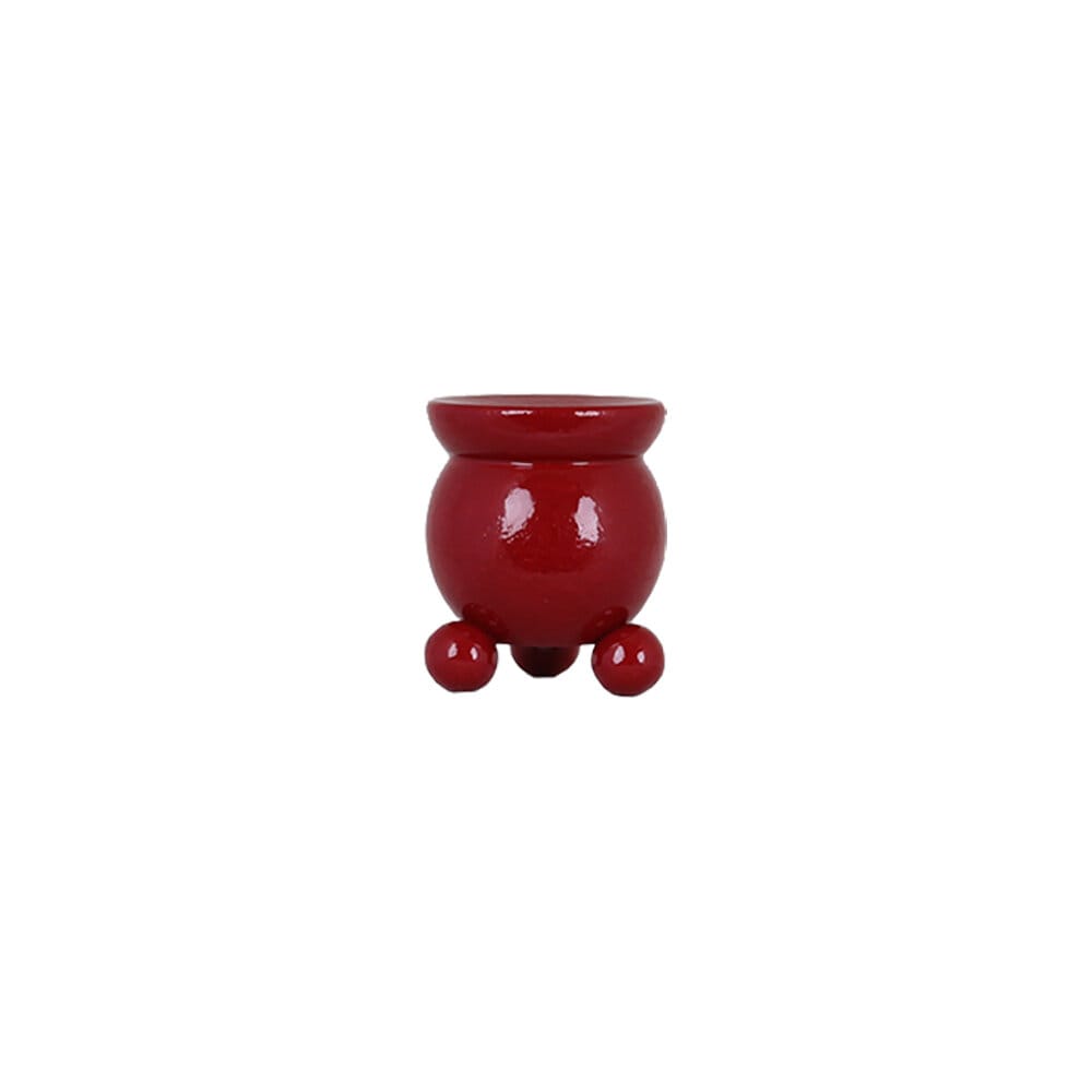 Round Candle Holder for Antique Candle Red