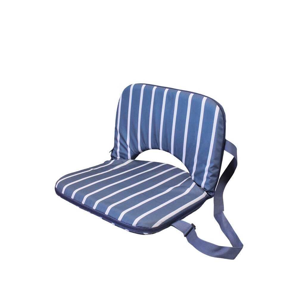 Folding Chair/Mat August Stripe Blue/White