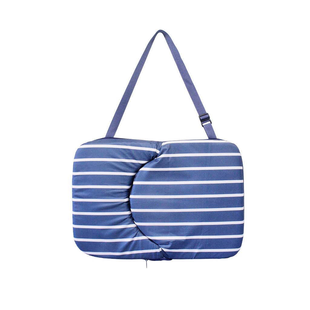 Folding Chair/Mat August Stripe Blue/White