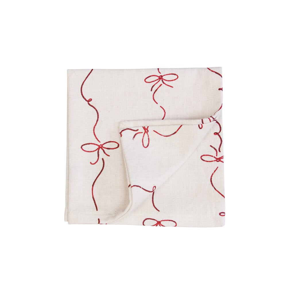 Napkin Bow White/Red