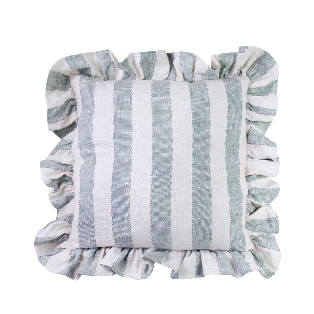 Cushion Cover Ida Stripe Green/White