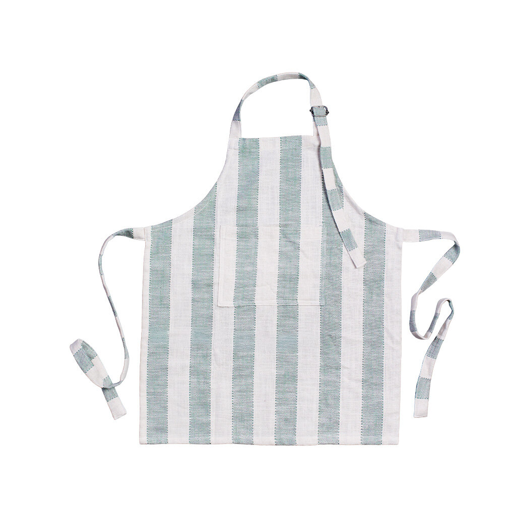 Children´s Apron Stripe Green/White