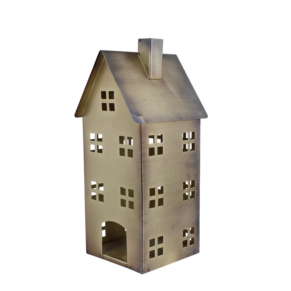 House w. Chimney Antique Brass High