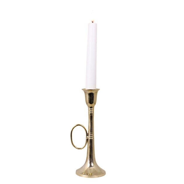 Candle Holder Trumpet Brass Tall