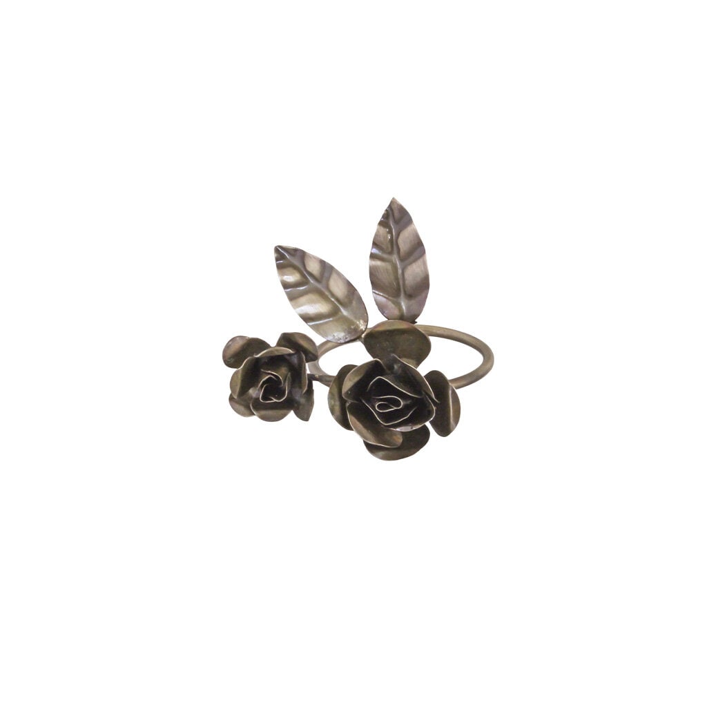 Napkin Ring Rose Antique Brass