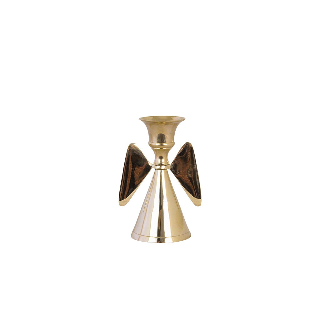 Candle Holder Angel Brass Low