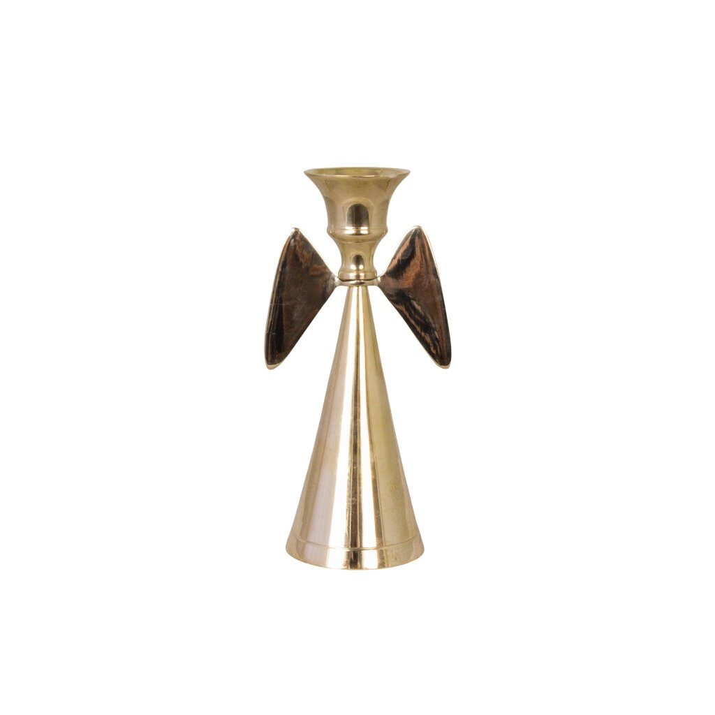 Candle Holder Angel Brass Tall