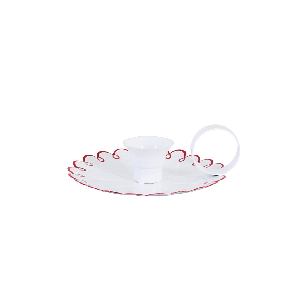 Candle Holder Saga White/Red