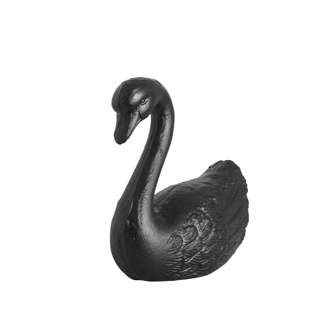 Book End Swans S/2 Cast Iron