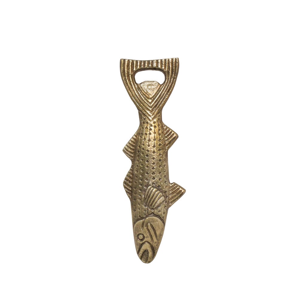 Bottle Opener Fish Antique Brass