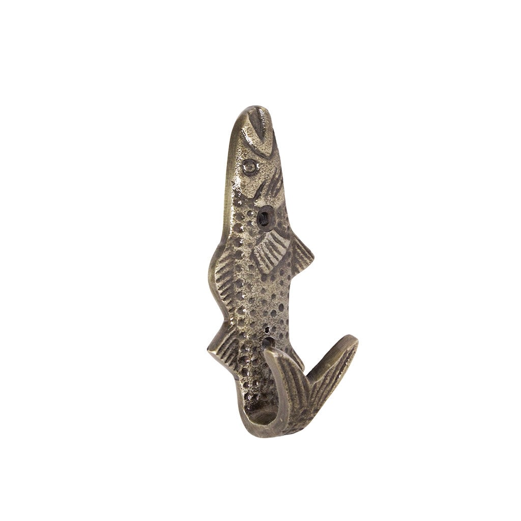 Wall Hook Fish Antique Brass