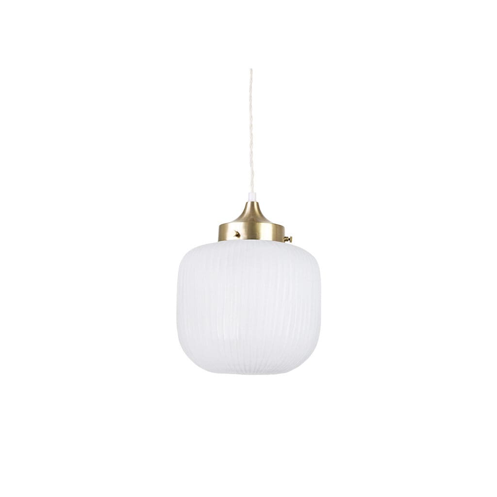 Pendant Lamp Eli w. Twisted Cord Brass/Frost Small