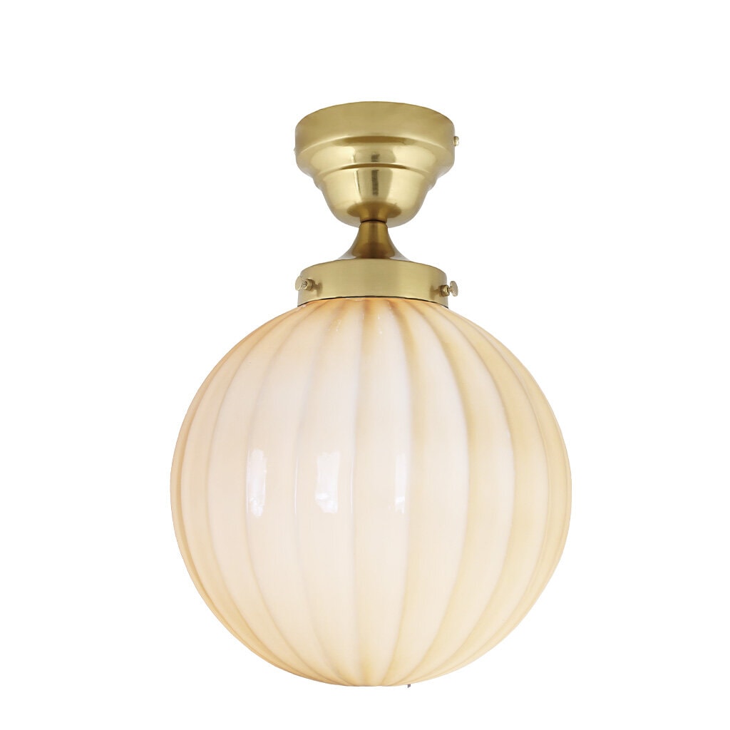 Taklampa Marit Mässing/Opal Beige Stor