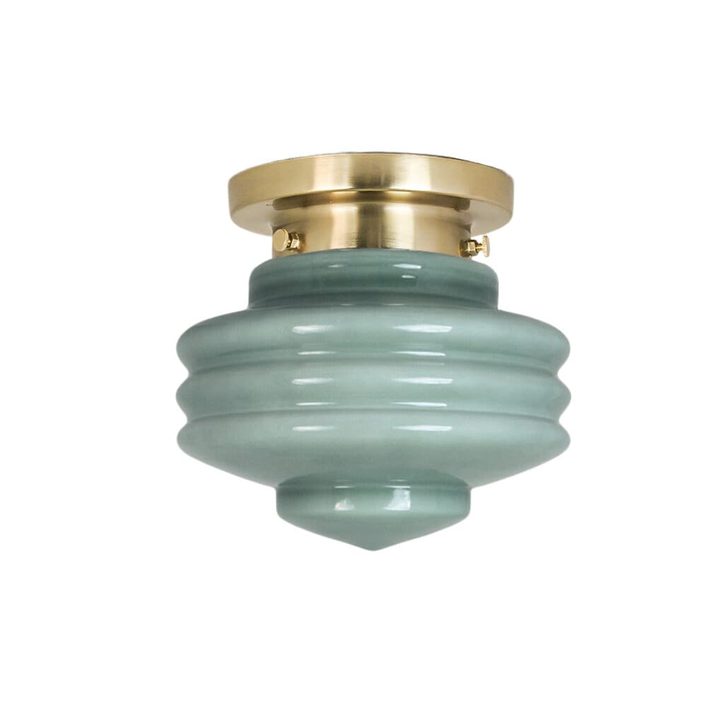 Bathroom Ceiling Lamp Valter Brass/Opal Green