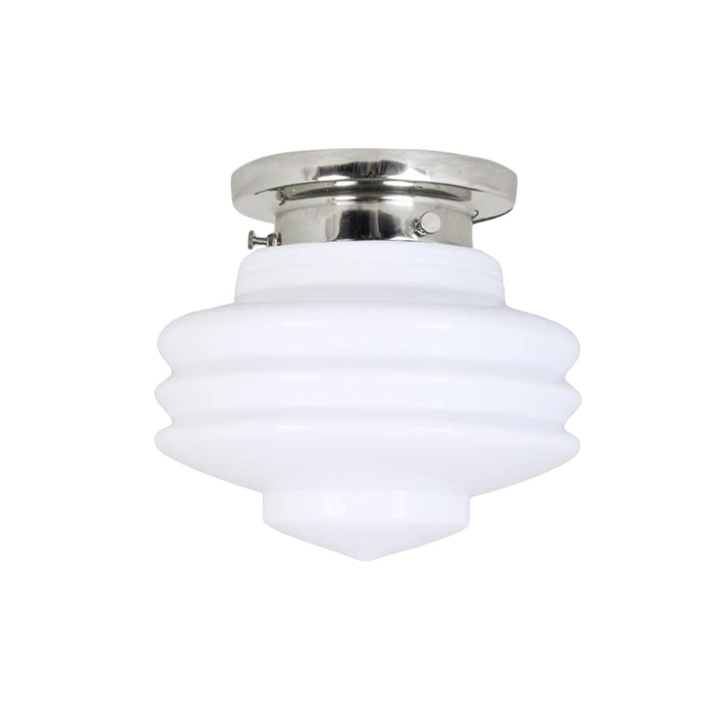 Bathroom Ceiling Lamp Valter Nickel/Opal White