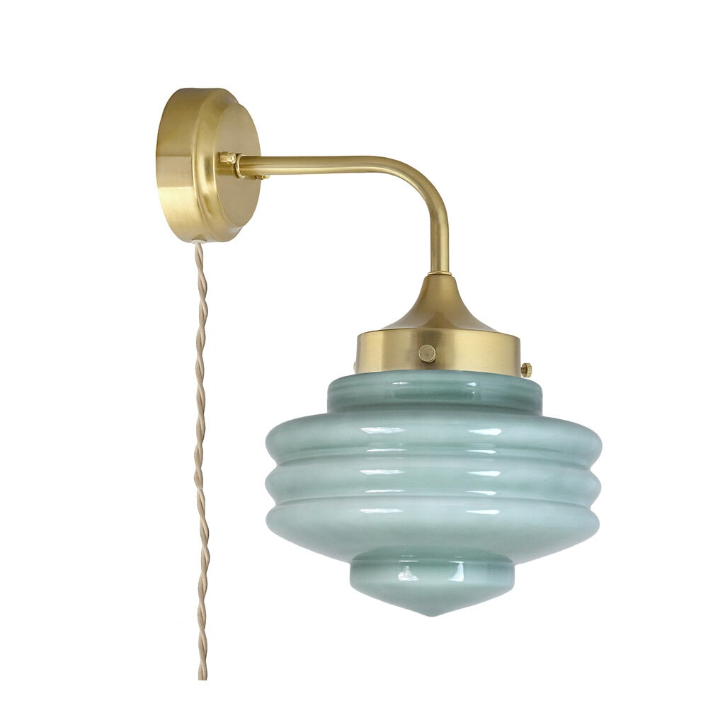 Wall Lamp Valter Brass/Opal Green