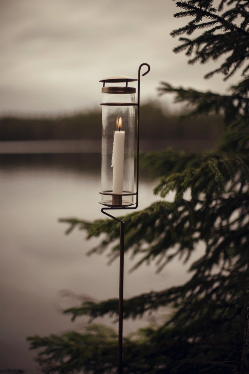 Lantern Sonja on Stick Antique Brass