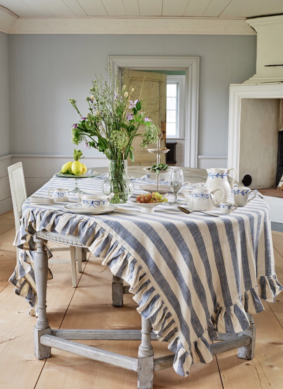 Table Cloth Ida Stripe Blue/White