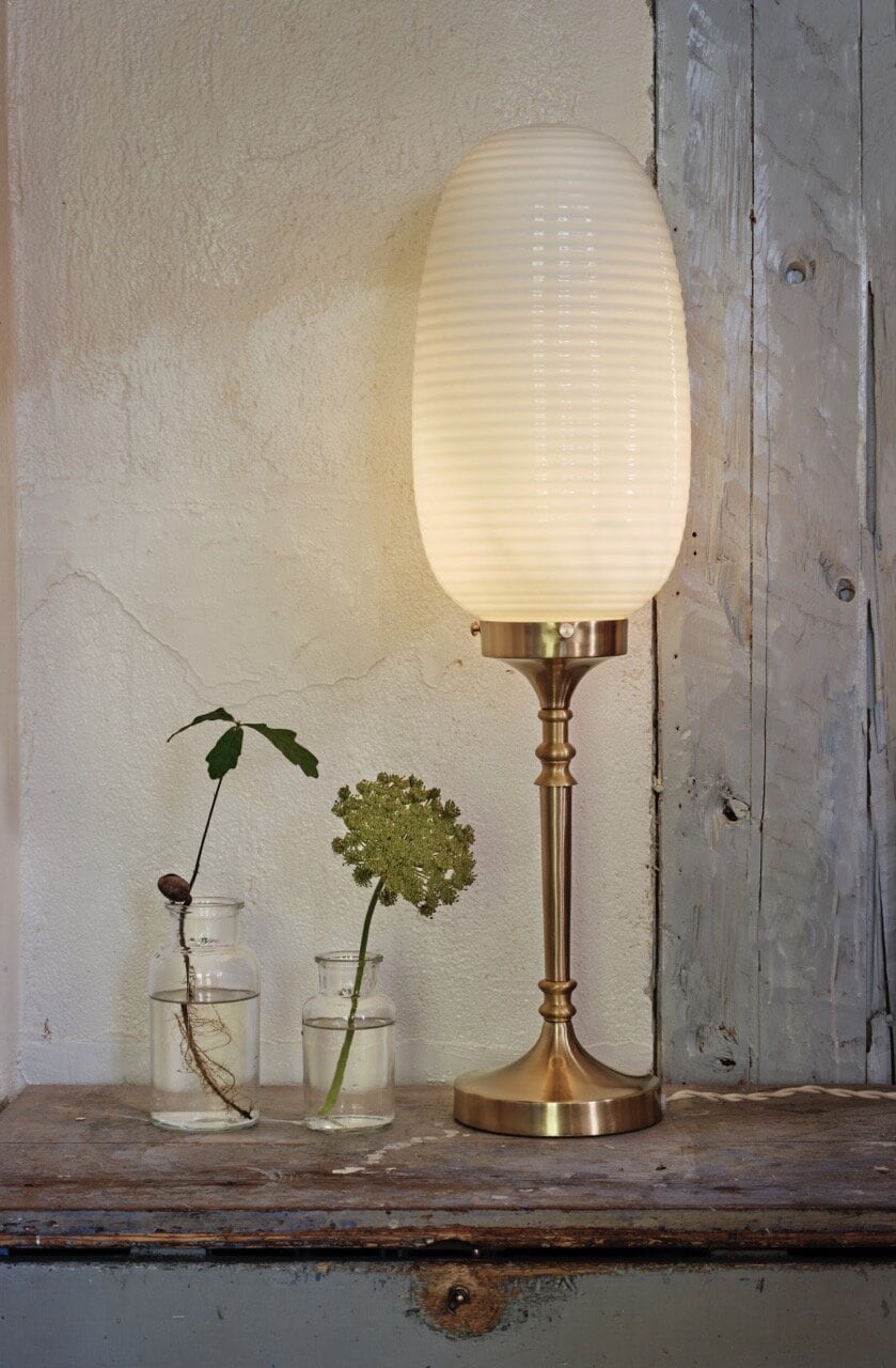 Table Lamp Evald Brass/Opal White